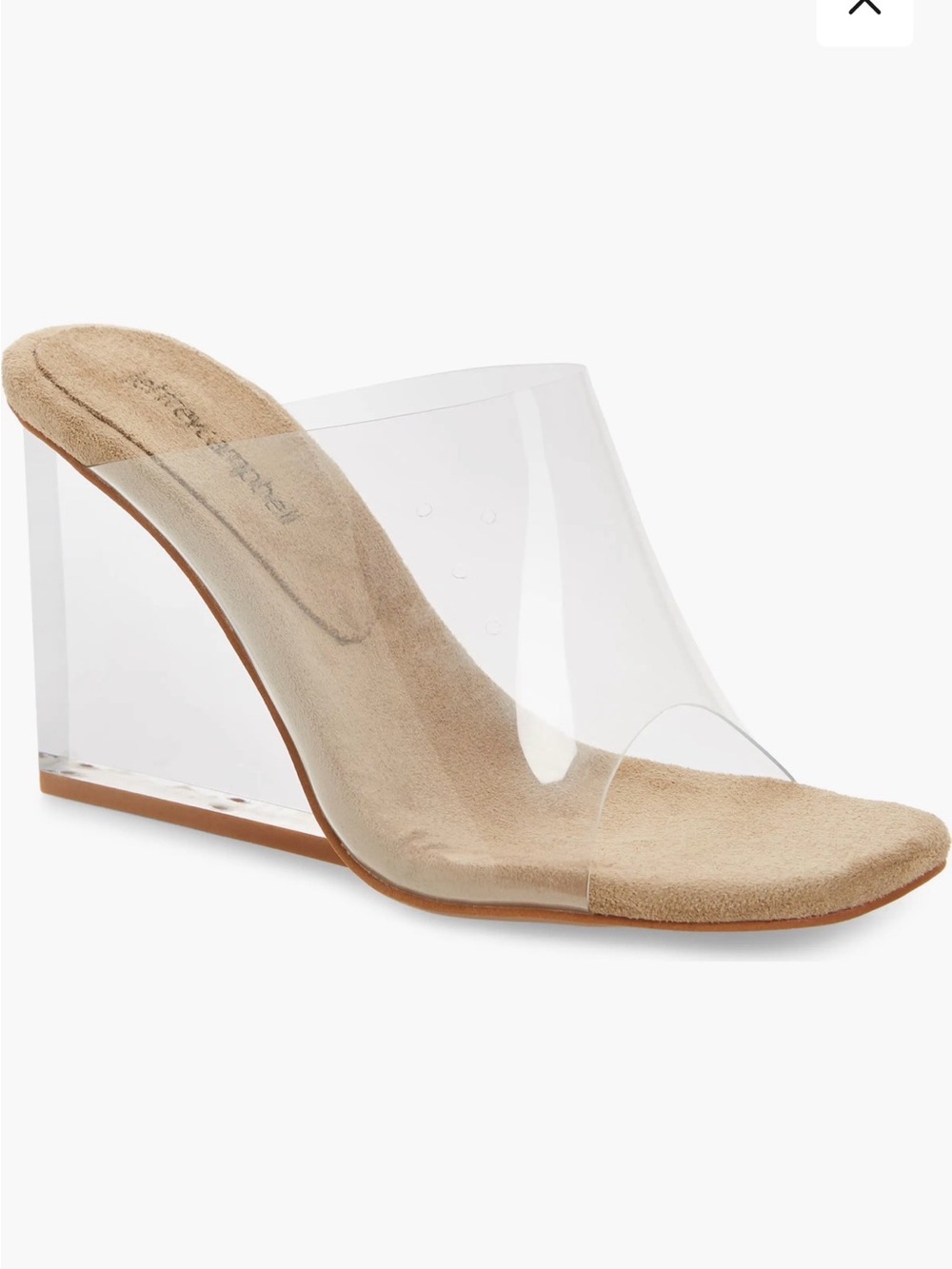 Jeffrey Campbell Brown Clear Wedge Slide Sandals
